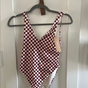 Checkered One-Piece Swimsuit